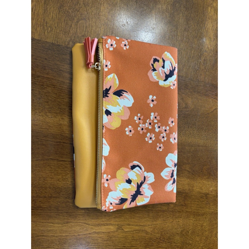 Rachel Pally Zahara Reversible Clutch Orange Spring Floral Used Wallet Bag